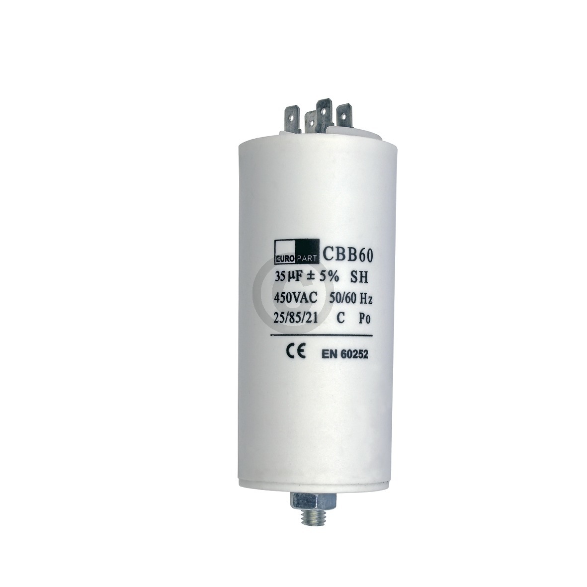 Kondensator 35µF 450V universal kompatibel mit mit Steckfahnen und Befestigungsschraube CBB60