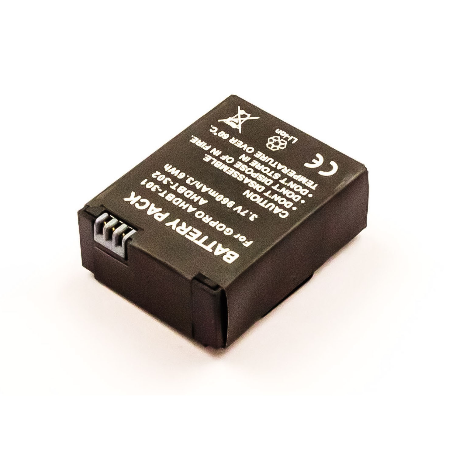 Akku kompatibel mit GoPro AHDBT-301 3,00 Volt 950 mAh 2,85 Wh Li-Ion Akku