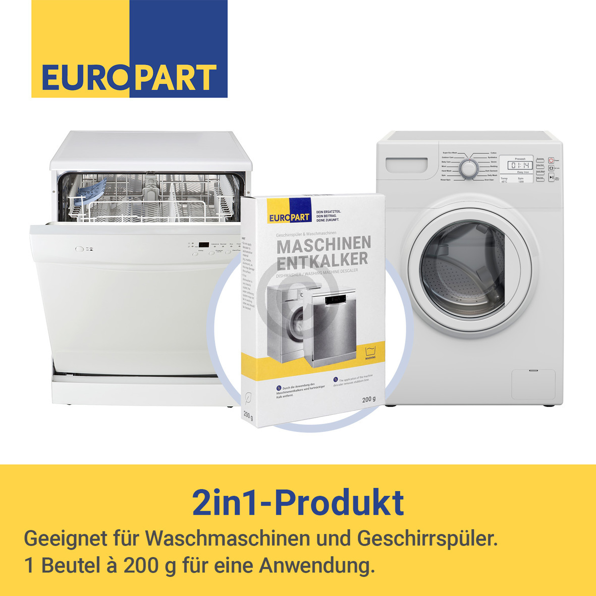 Maschinenentkalker kompatibel mit EUROPART für Waschmaschine Geschirrspüler 200g