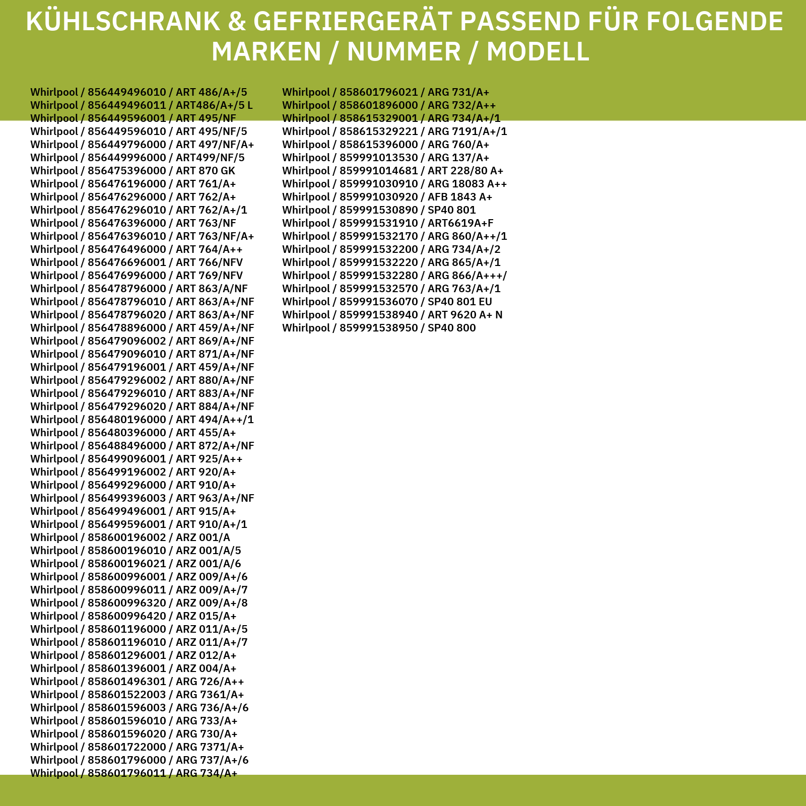 Türmontageset für Schlepptür Bauknecht 481231019131 für Kühlschrank