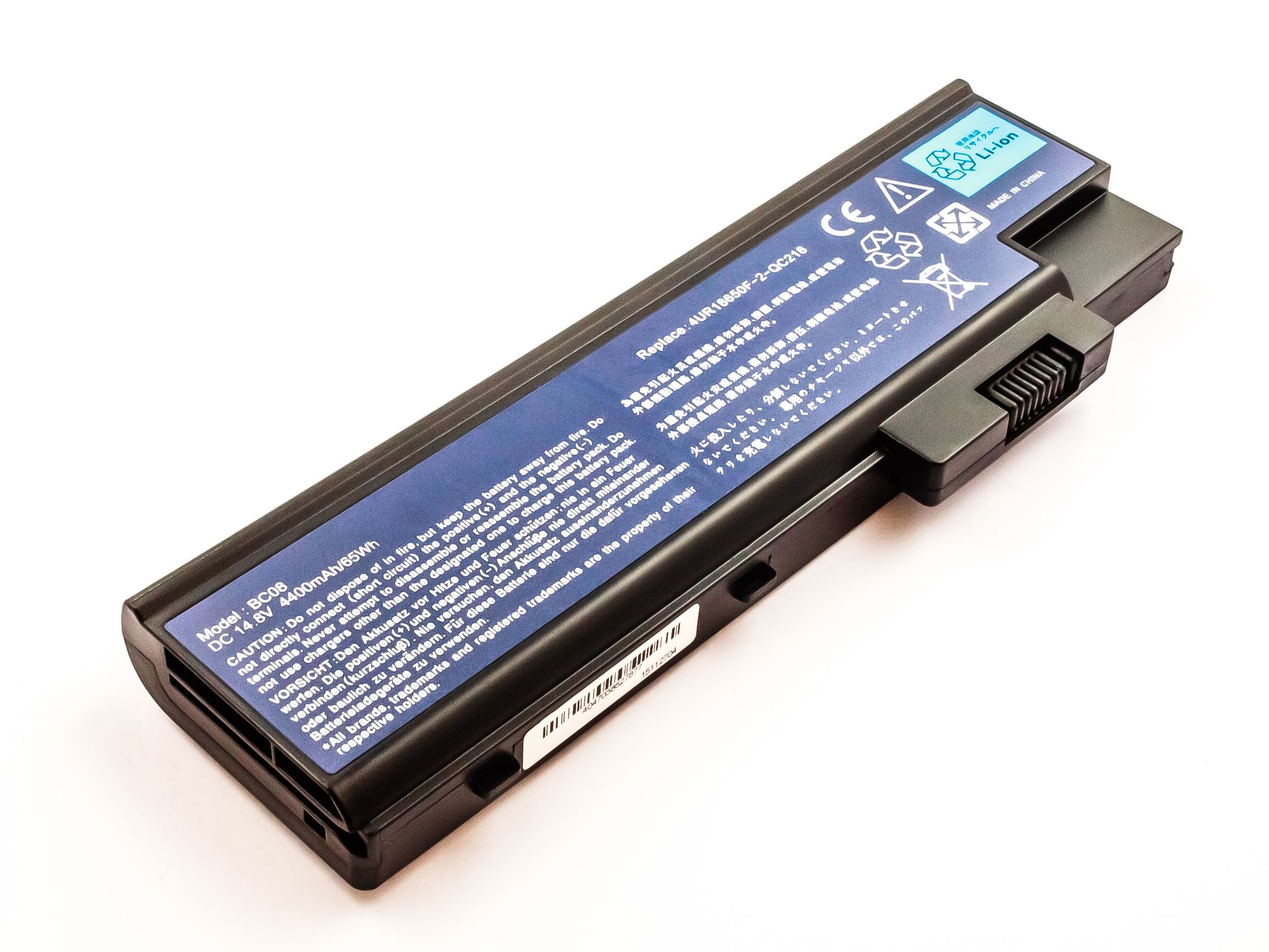 Akku kompatibel mit Acer 4UR18650F-2-QC141 14,00 Volt 4400 mAh 61,60 Wh Li-Ion Akku
