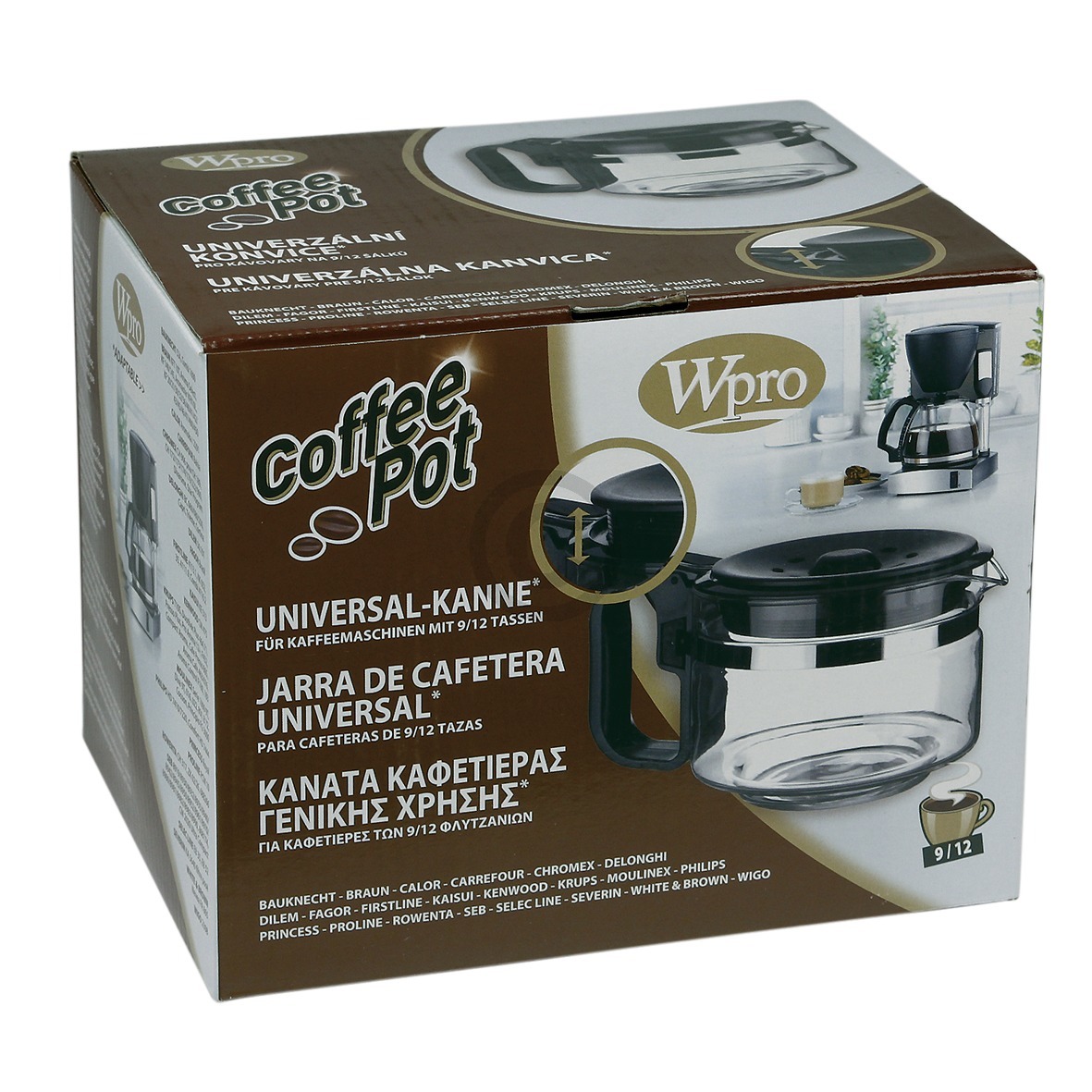 Glaskanne Wpro 484000000318 UCF200 Kaffeekanne Universal 9-12 Tassen für Filterkaffeemaschine