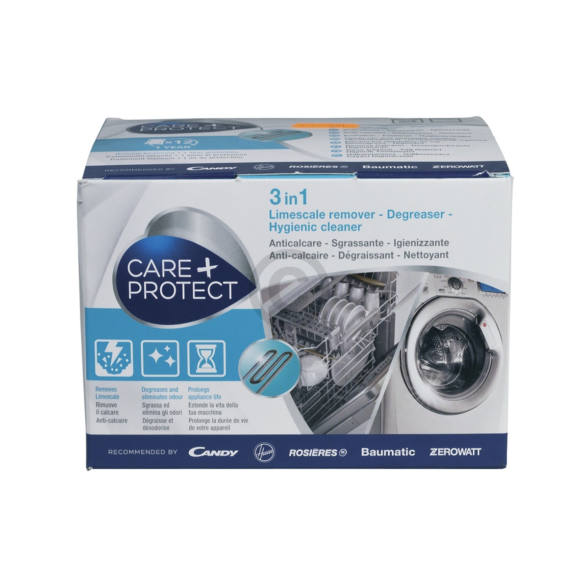 Maschinen-Reiniger Hoover 35601768 CDP1012 Care+Protect für Waschmaschine Geschirrspüler 12x50g