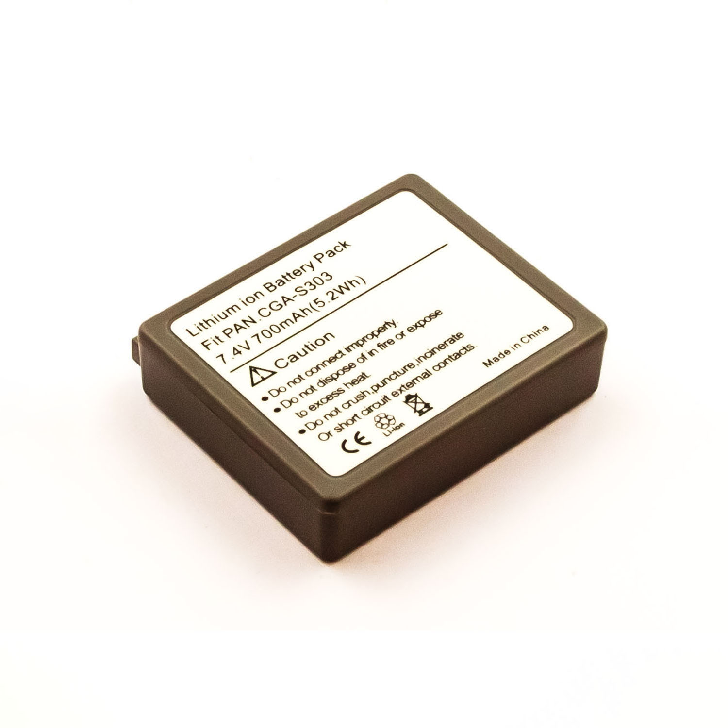 Akku kompatibel mit Panasonic CGA-S303E/1B 7,00 Volt 650 mAh 4,55 Wh Li-Ion Akku