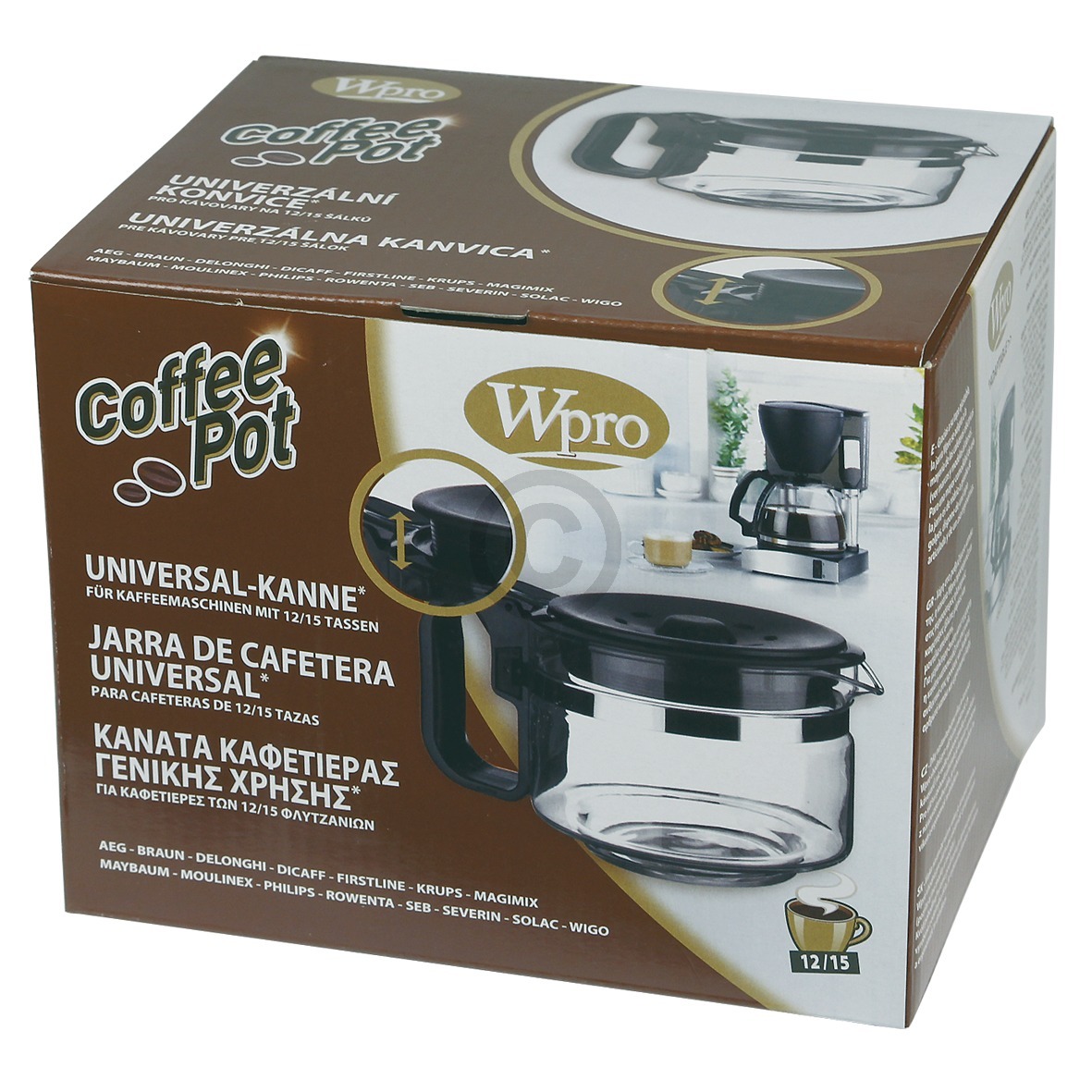Glaskanne Wpro 484000000317 UCF100 Kaffeekanne Universal 12-15 Tassen für Filterkaffeemaschine