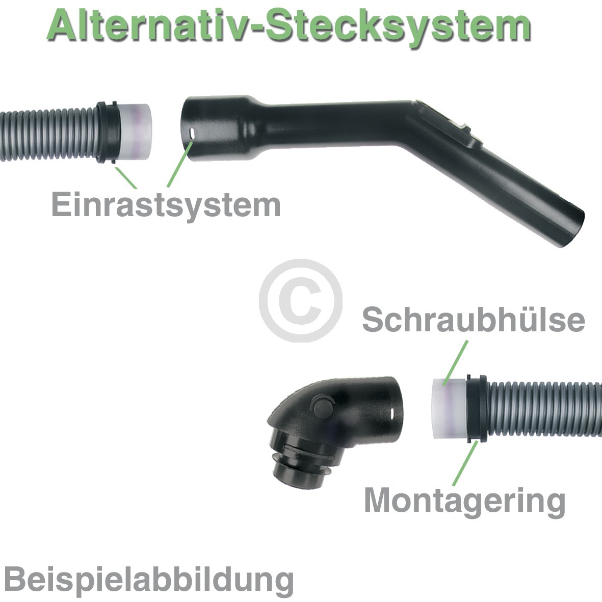 Staubsauger-Reparaturschlauch 1,8m 32mmØ Alternative Universal