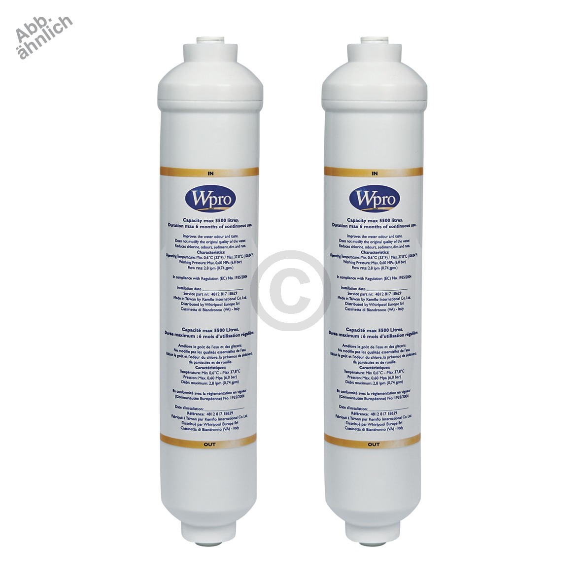 Wasserfilter Wpro 480131000117 SMS200 für Kühlschrank 2Stk