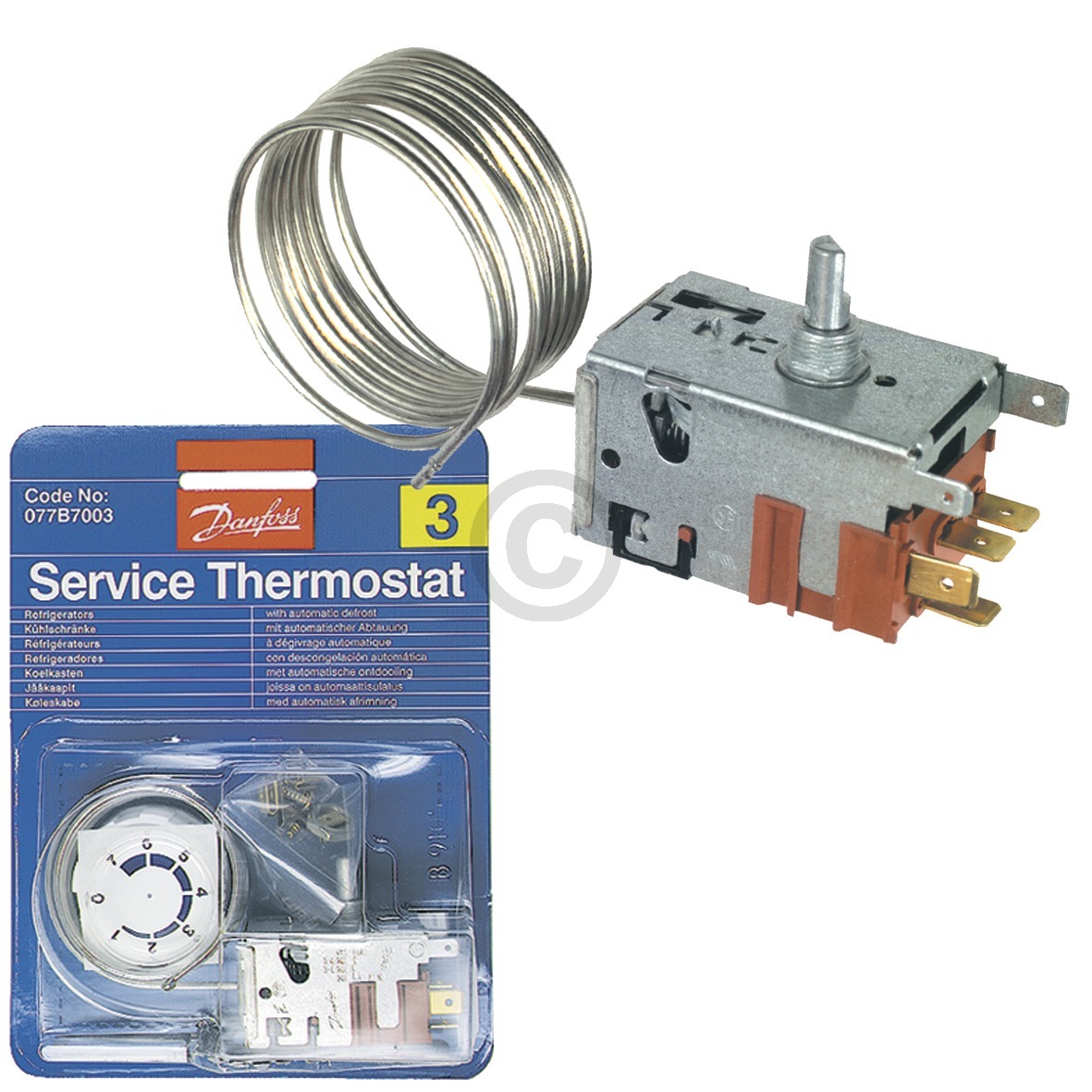 Thermostat Danfoss Nr.3 077B7003 Universal für Kühlschrank 3Sterne mit automatischer Abtauung