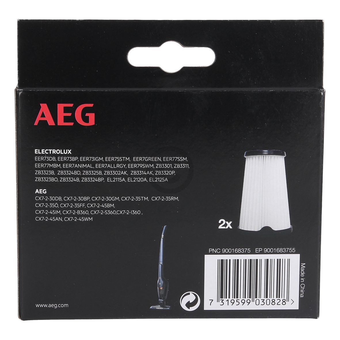 Innenfilter kompatibel mit AEG 900168375/5 AEF150 für Stielhandstaubsauger Akkusauger 2Stk