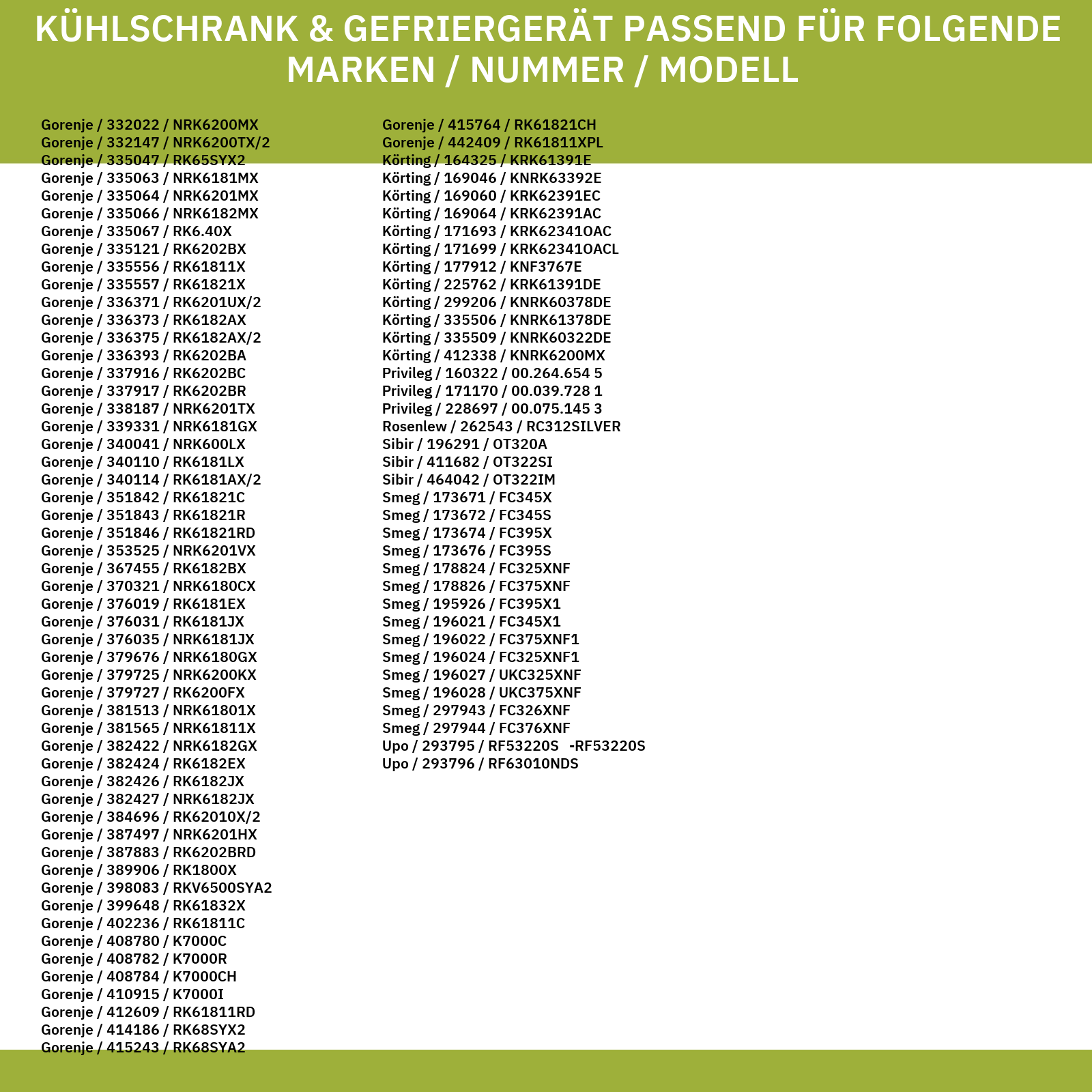Türdichtung für Gefrierteil kompatibel mit gorenje 130700 in KühlGefrierKombination