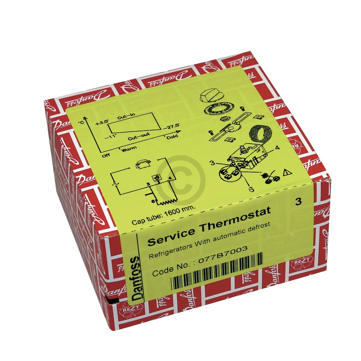 Thermostat Danfoss Nr.3 077B7003 Universal für Kühlschrank 3Sterne mit automatischer Abtauung