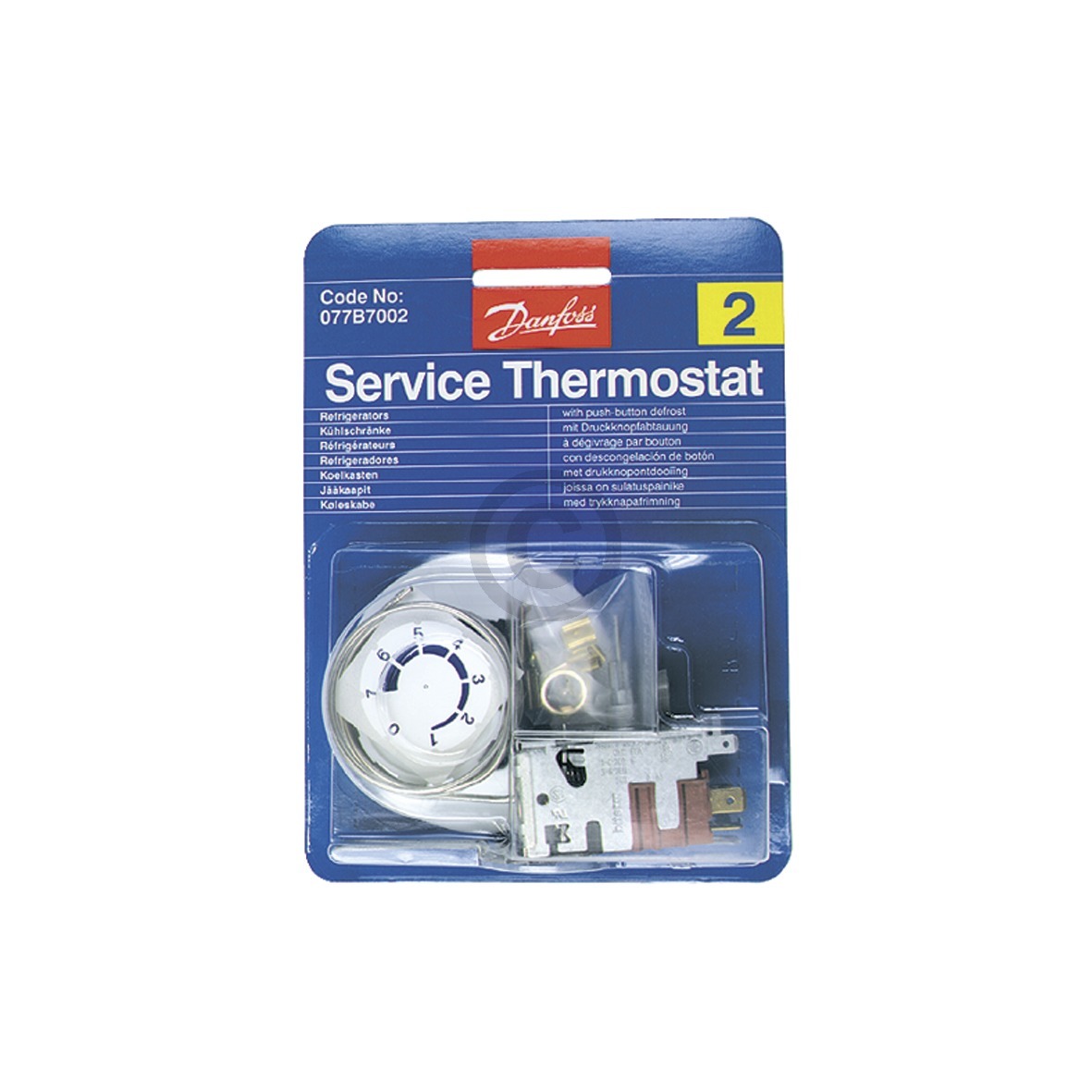 Thermostat Danfoss Nr.2 077B7002 universal kompatibel mit Kühlschrank mit Abtaudruckknopf