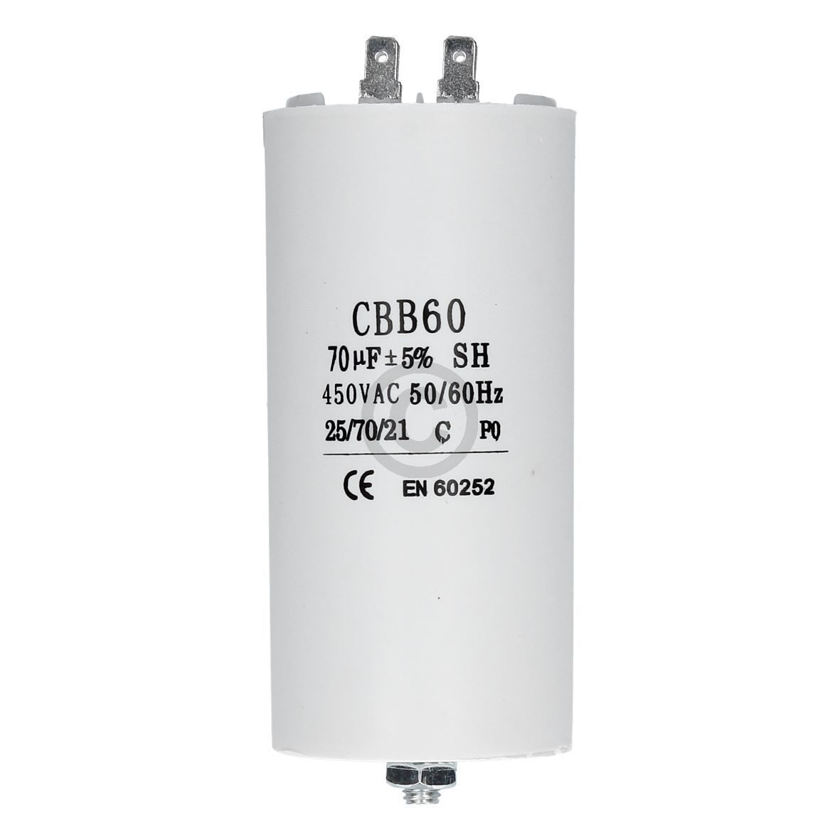 Kondensator 70µF 450V universal kompatibel mit mit Steckfahnen Befestigungsschraube CBB60