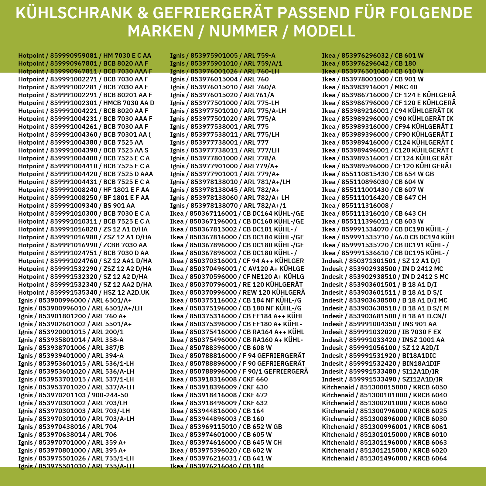 Türmontageset für Schlepptür Bauknecht 481231019131 für Kühlschrank
