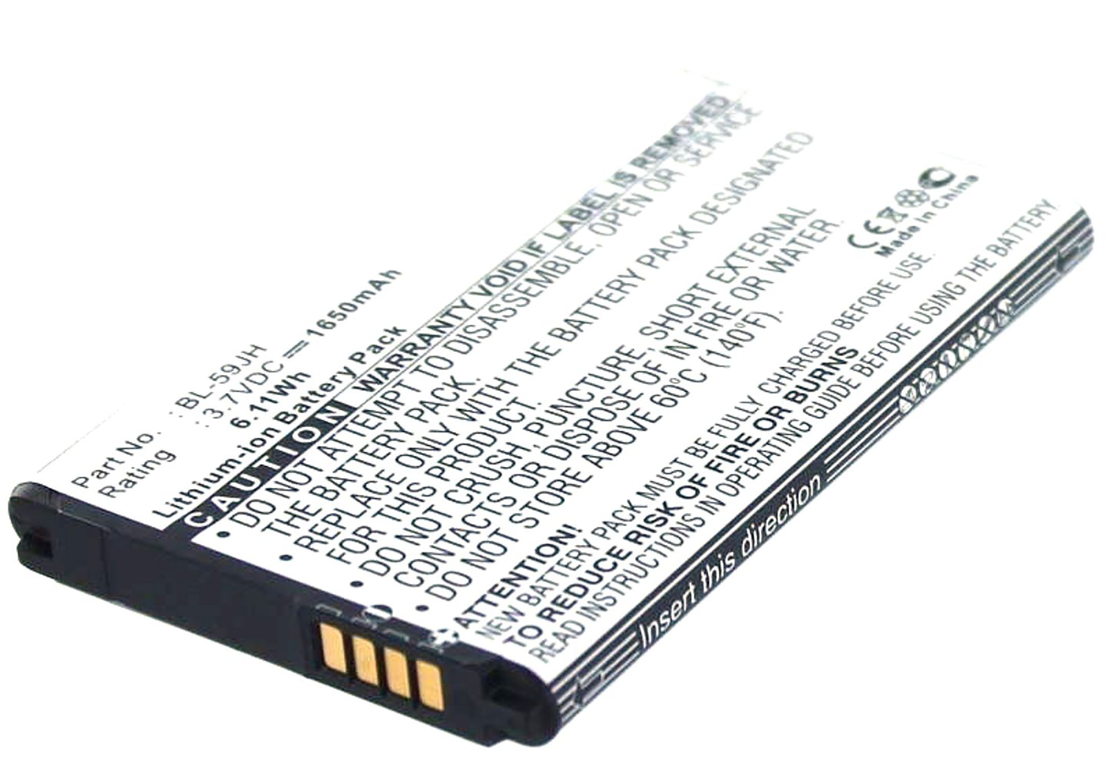 Akku kompatibel mit LG Electronics BL-59JH 3,00 Volt 1650 mAh 4,95 Wh Li-Ion Akku